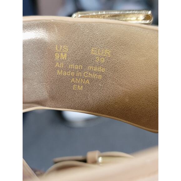 Sam Edelman Anna Beige Patent Leather Buckle Platform Sandals Women's Size 9M - Picture 8 of 8